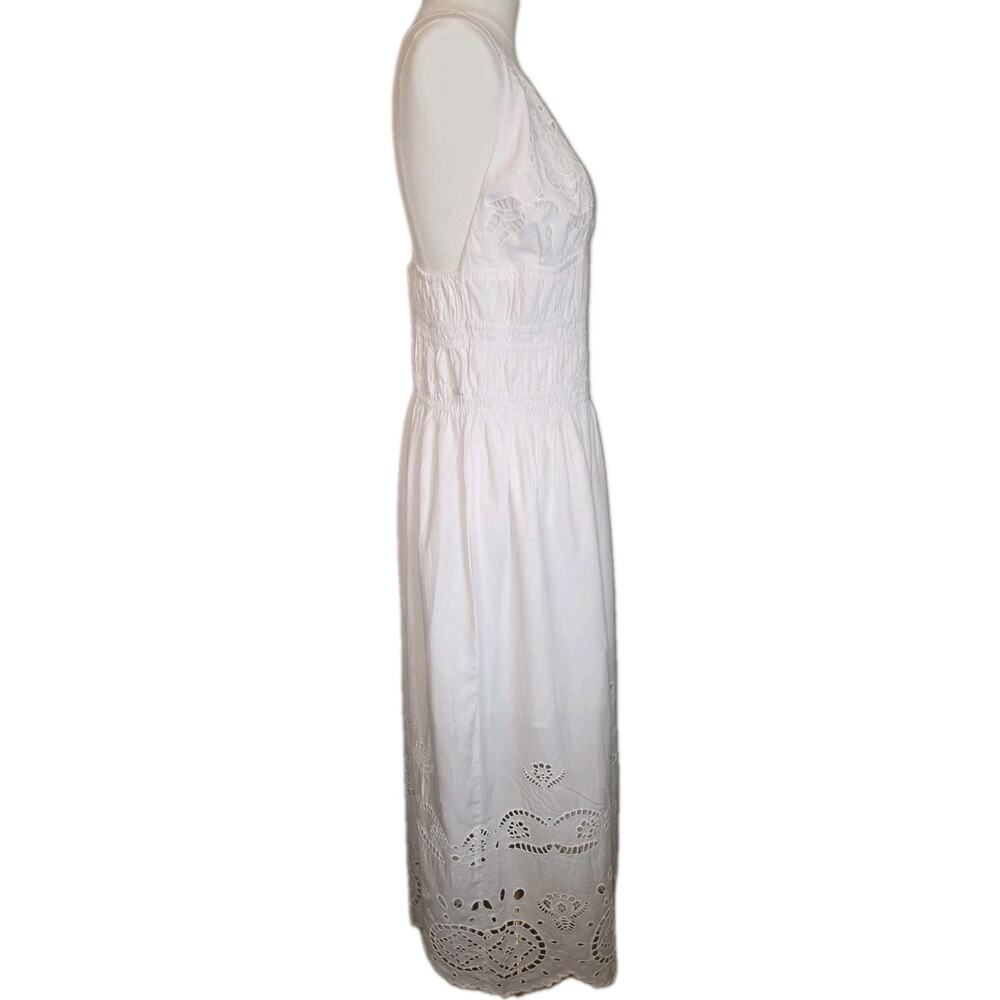 NWT XL White Eyelet Cutout Dress w/Adjustable Spaghetti Straps MSRP $48 - Picture 6 of 12